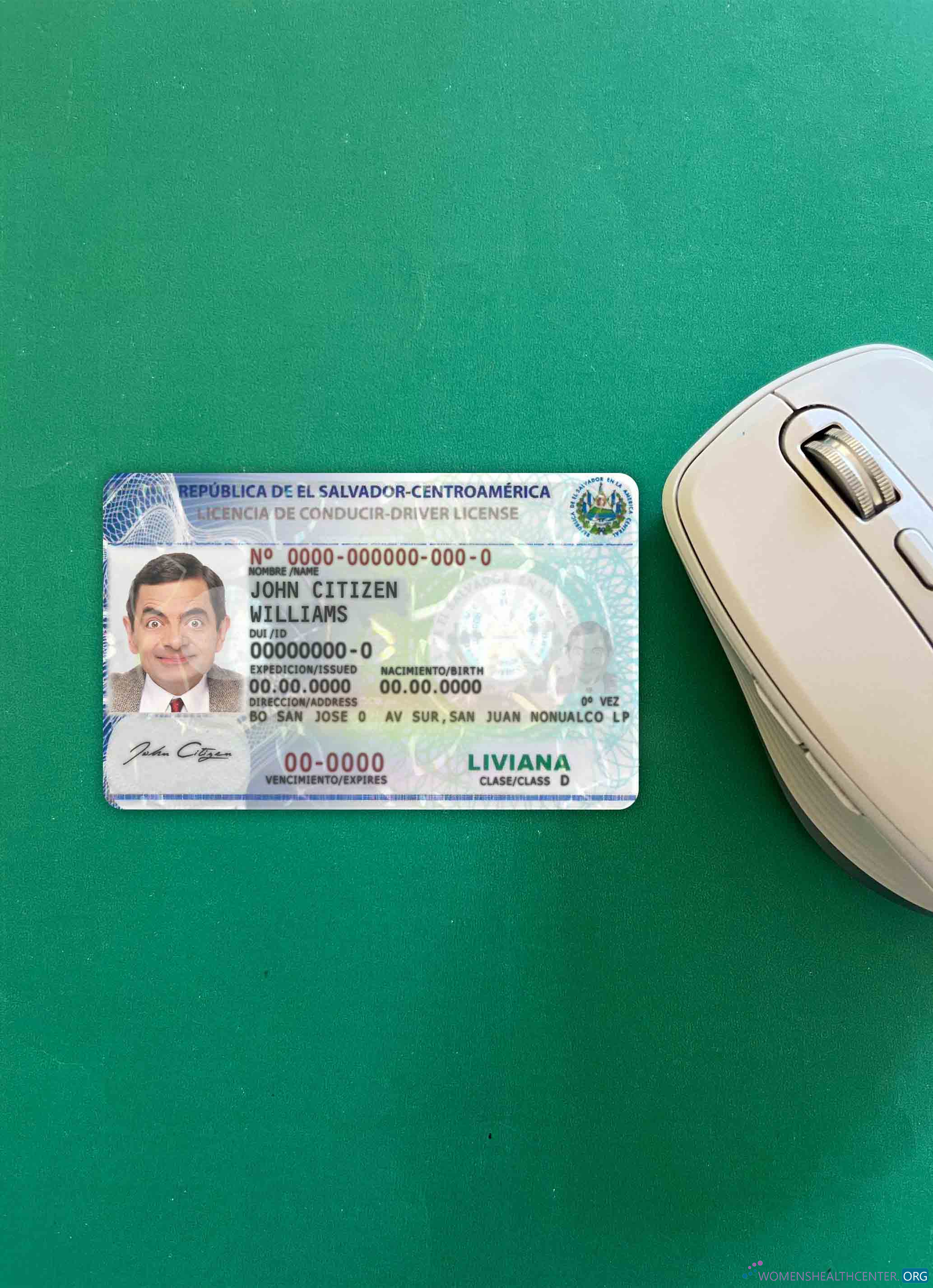 Download El Salvador driving license photolook FRONT Photoshop template